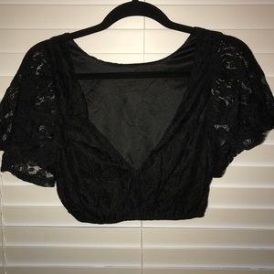Black Pins And Needles lace crop top